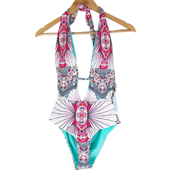 Cupshe Other - NWT Cupshe Totem Print Sexy Halter One-Piece Swim